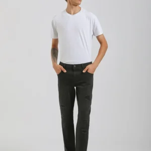 Jeans skinny fit nero con strappi