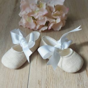 Ballerina Neonata in Lino con Fiocco