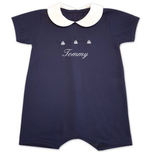 Pagliaccetto Personalizzato Neonato Barchette Blu
