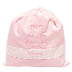 Sacca Corredino Personalizzata Orsetto Rosa
