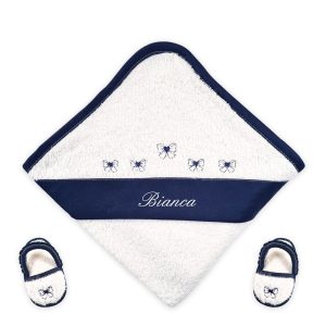 Accappatoio Neonato Personalizzato con Fiocchetti in 5 colori