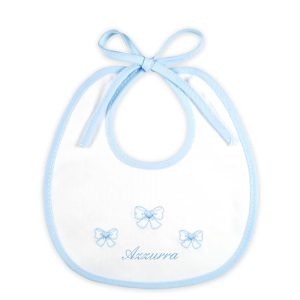 Bavaglino Neonato Personalizzato in Piquet con Fiocchetti