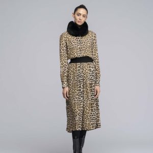 Chemisier con stampa leopardata
