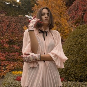 Camicia in chiffon plissettato