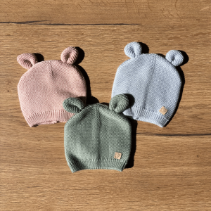 Cuffietta Teddy neonato in pura lana merino
