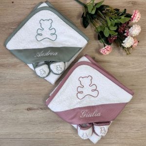 Accappatoio Neonato Personalizzato Orsetto in 7 colori